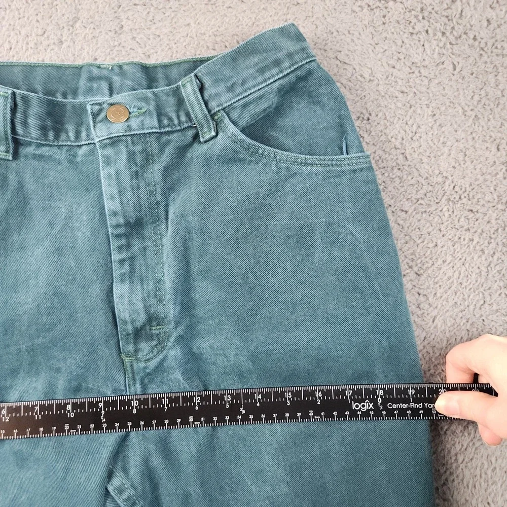 Wrangler Mom Jeans Womens 10 Teal High Rise Tapered Leg Vintage 90s Denim Pants